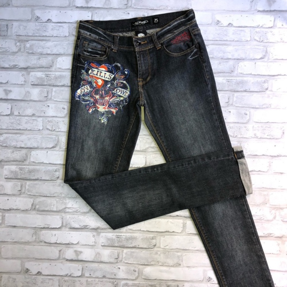 Ed Hardy Skull Love Kills slowly jeans size 25
